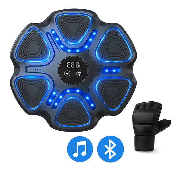 Bluetooth boksmachine met LED-verlichting en display – ideaal voor thuisgebruik, inclusief handschoen en muziekfunctie