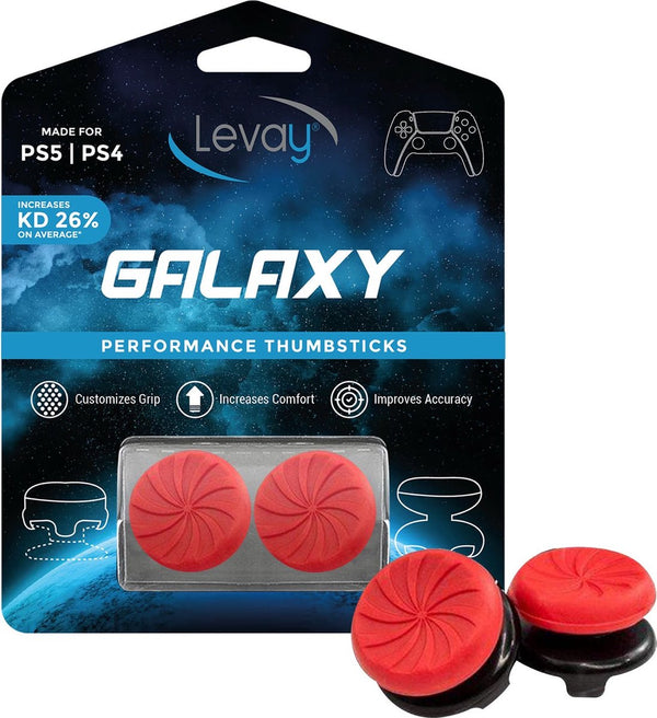 Rode Levay Galaxy thumbsticks geschikt voor PS5 en PS4 – Verhoogde grip & precisie