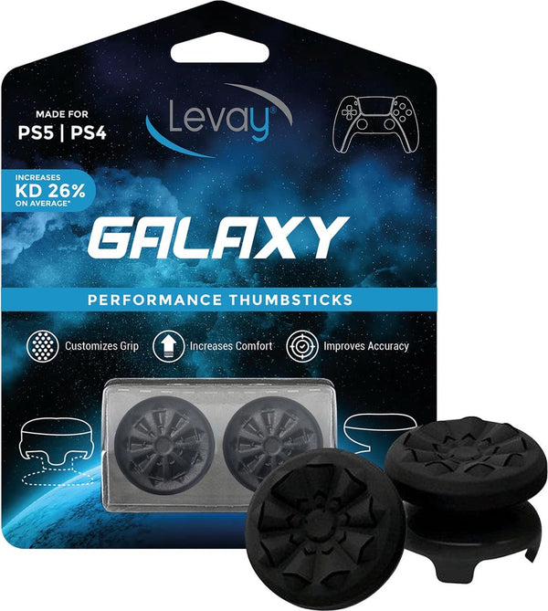 Zwarte Levay Galaxy thumbsticks voor PS5 en PS4 – verhoogt grip en precisie