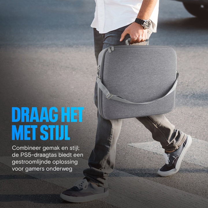 Of je nu thuis bent of onderweg, deze PS5-tas houdt je console veilig. Game met vrienden zonder zorgen over schade of transport.