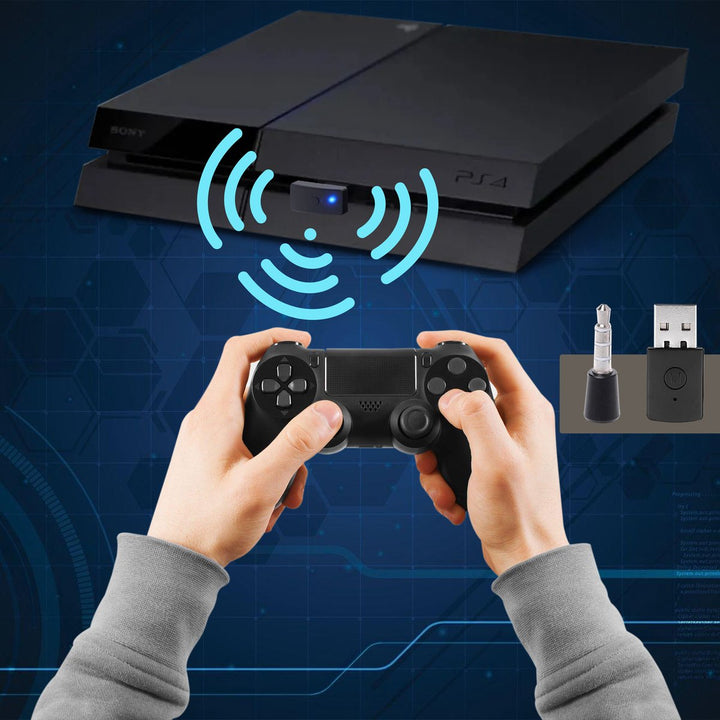 Bluetooth dongle met PS4 controller en draadloze verbinding