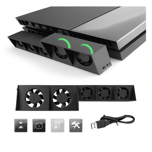 PS4 ventilator met 5 koelfans en USB-kabel tegen oververhitting