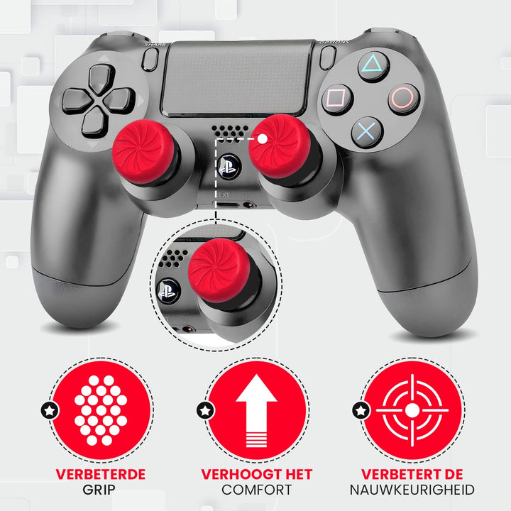 Rode joystick grips op PS4 controller – Verbeterde nauwkeurigheid en comfort