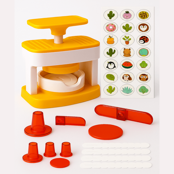 buttonmaker set voor kinderen – inclusief 55 mm badge machine, cirkelsnijder, onderdelen en kleurrijke ontwerpstickers